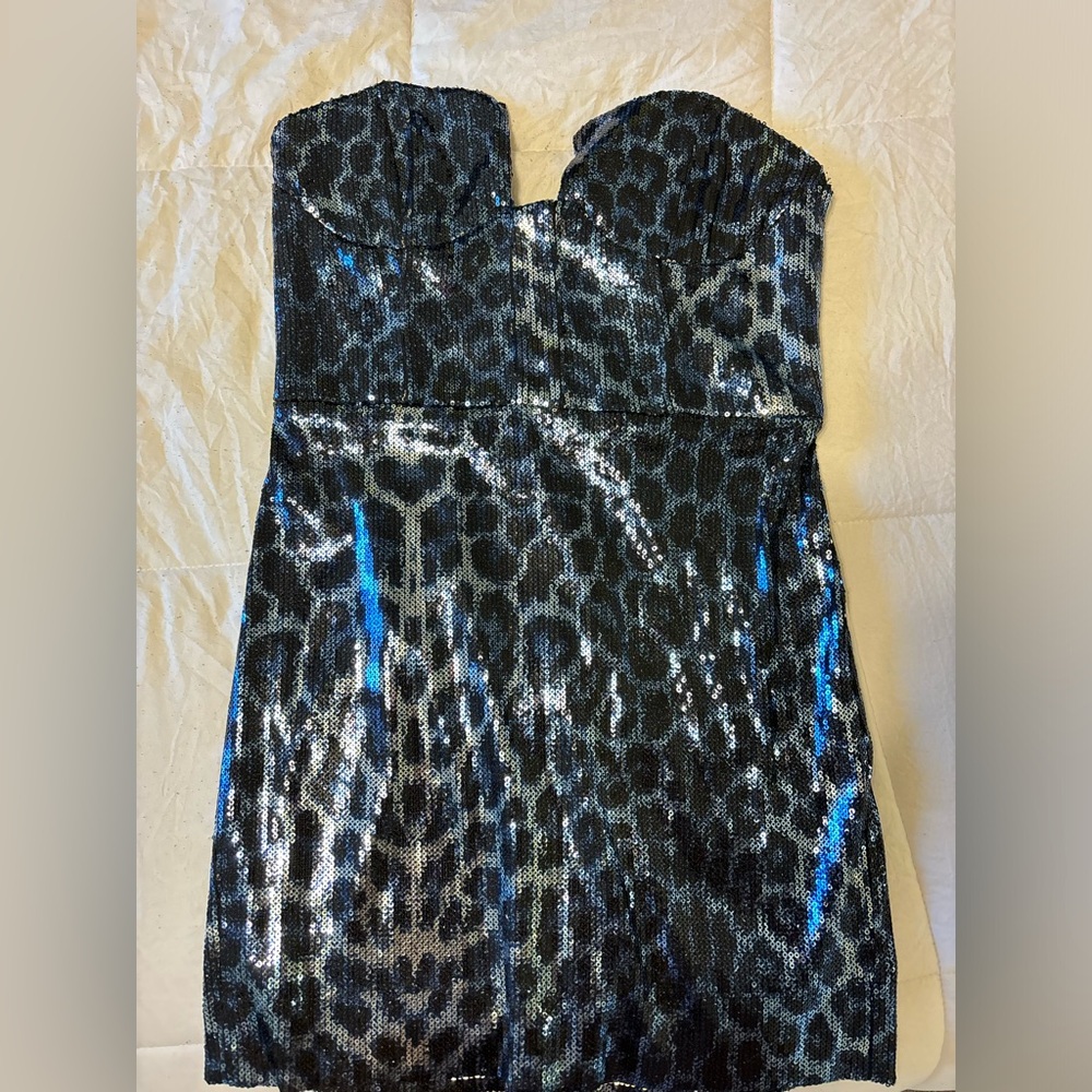 Zara sequin cheetah dress!